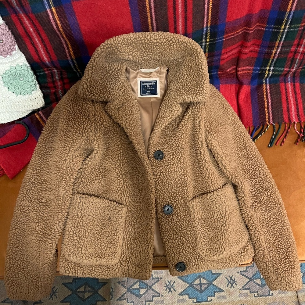 Abercrombie & Fitch Tan Sherpa Jacket